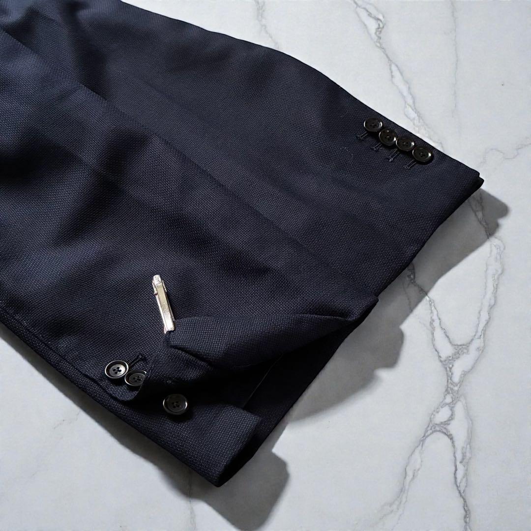 極美品 BEAMSF テーラードジャケット ウールホップサック ネイビー 52