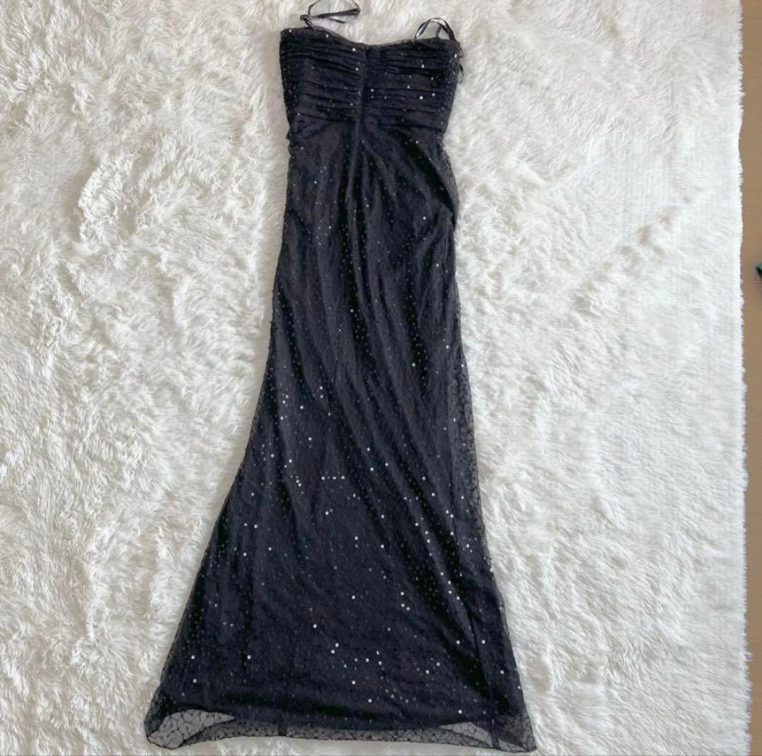 タダシショージ　ロングワンピース　イブニングドレス　ブラック　XSサイズ