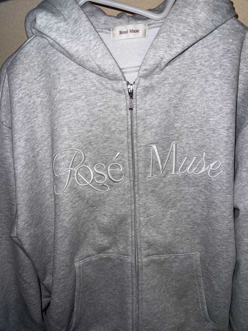 Rosé Muse ロゼミューズ 3d logo zip hoodie グレー