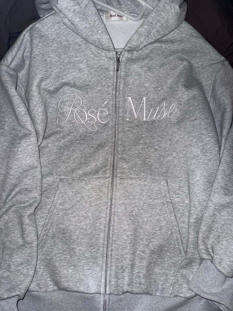 Rosé Muse ロゼミューズ 3d logo zip hoodie グレー
