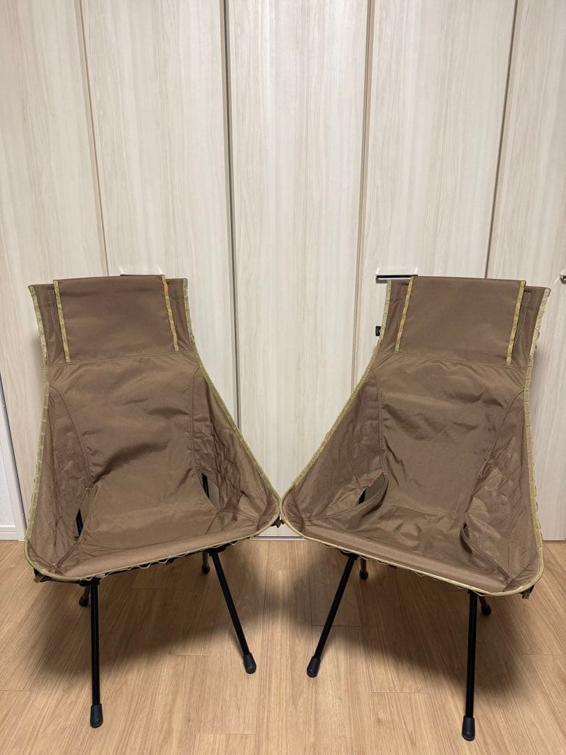 ヘリノックス サンセットチェア ブラック&替えシートコヨーテ　2脚セット