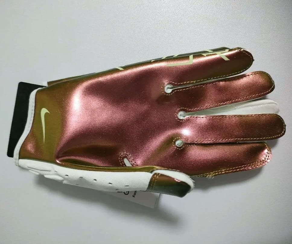 Nike アメリカンフットボールグローブ ホワイト/ローズゴールド