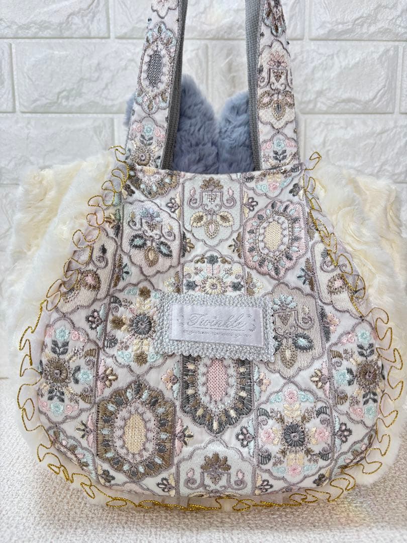ね*】様 コヤンイサムチョン　ハンドメイド　ファーバッグ　ルミちゃん　グレーうさ