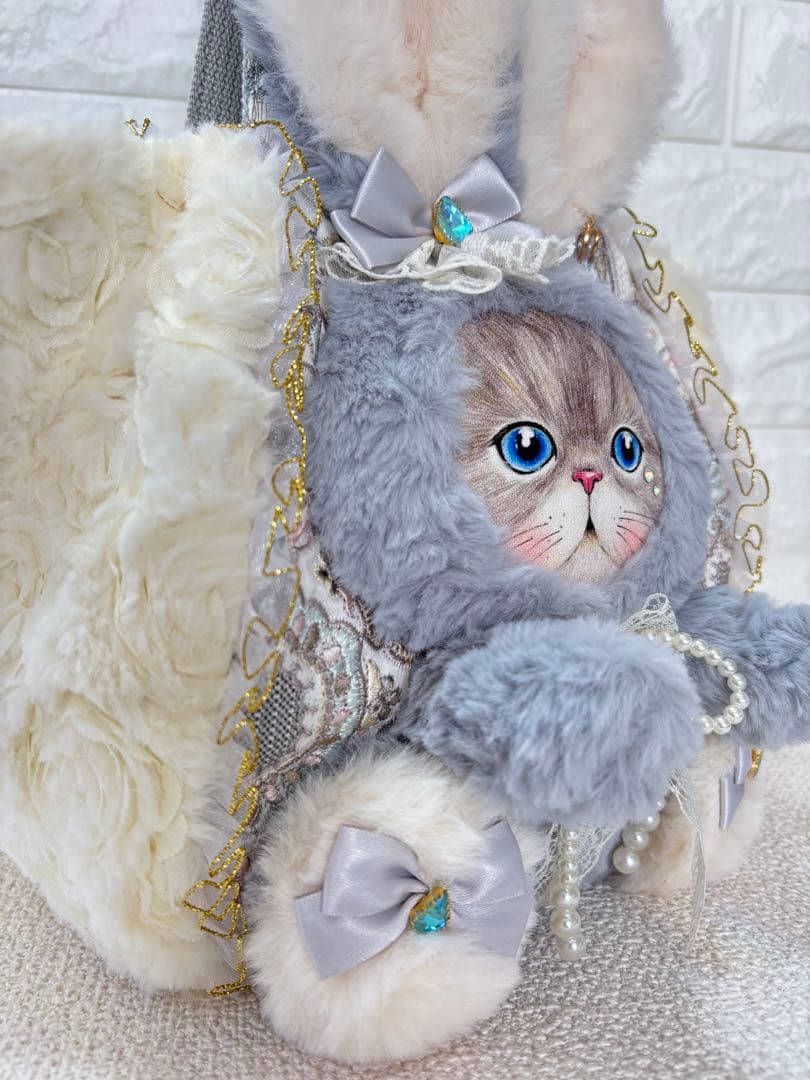 ね*】様 コヤンイサムチョン　ハンドメイド　ファーバッグ　ルミちゃん　グレーうさ