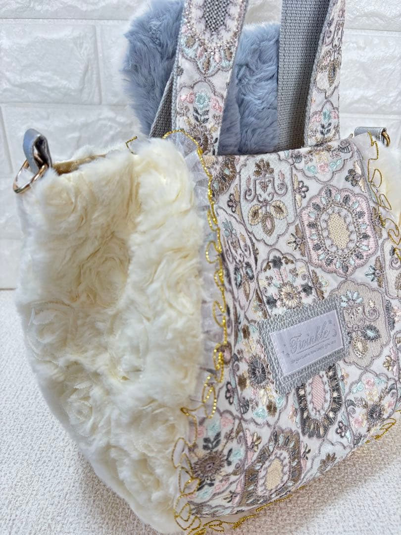 ね*】様 コヤンイサムチョン　ハンドメイド　ファーバッグ　ルミちゃん　グレーうさ