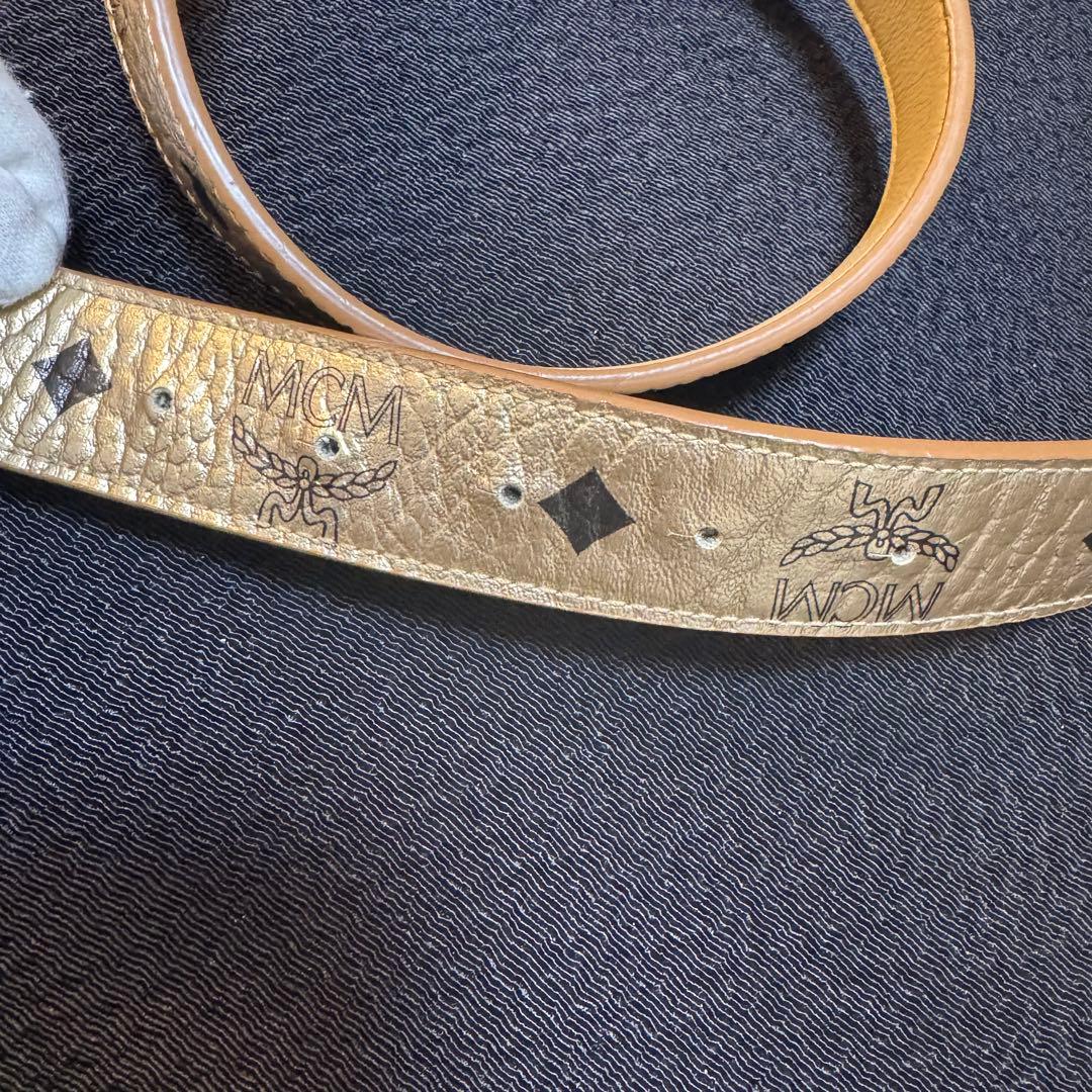 MCM ゴールド レザー ベルト