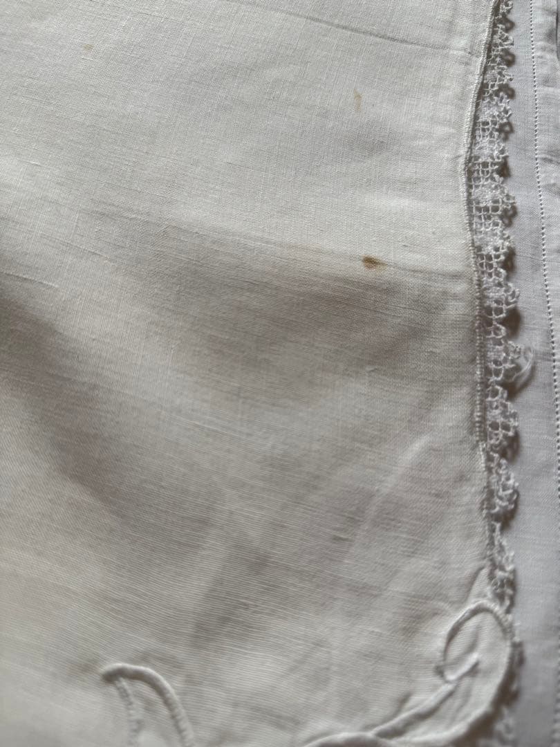 SALE❗️フランスアンティークஐ⋆*ホワイト刺繍レースのハンカチ・クロス