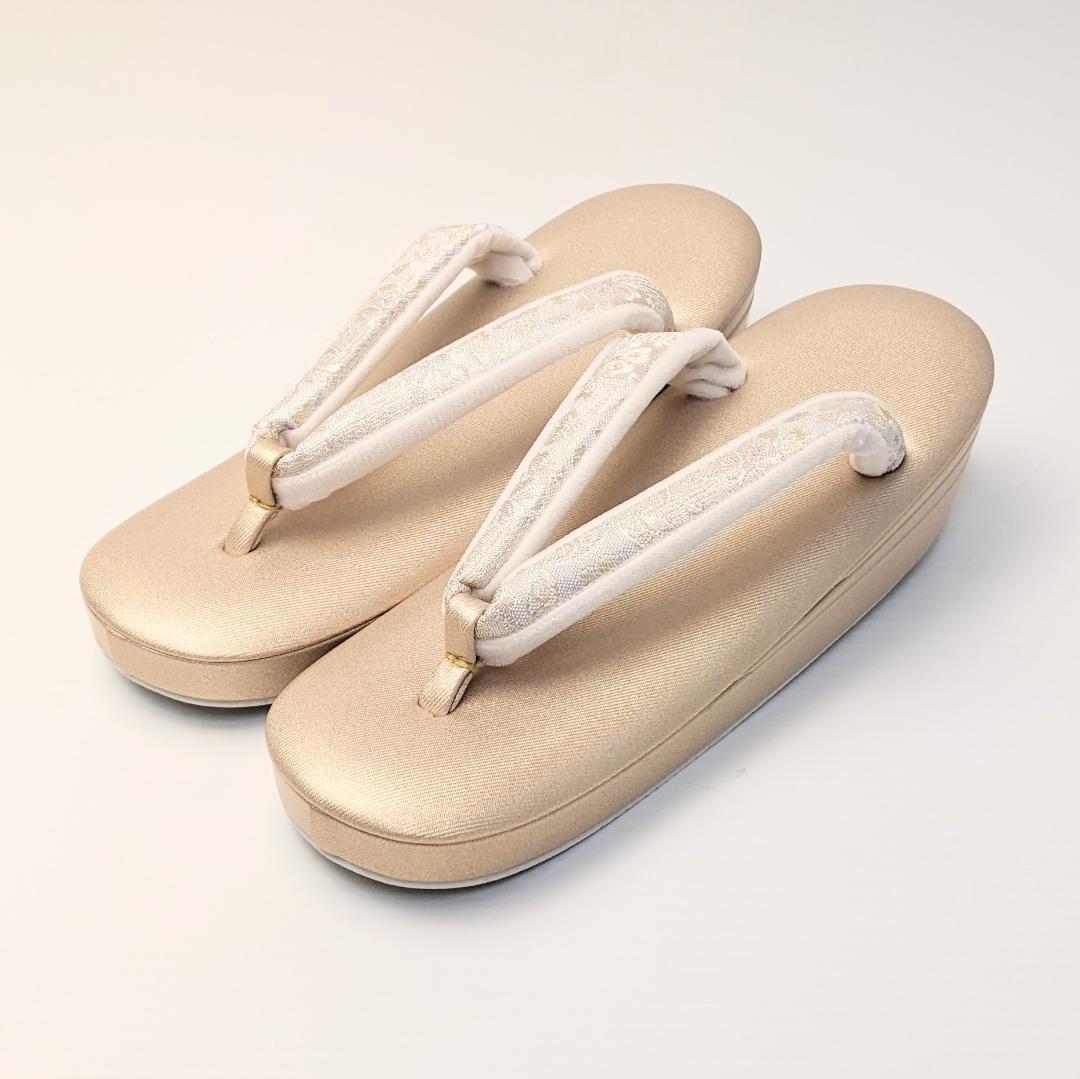 紗織 ブランド 草履 バッグ セット 帯地 ゴールド フォーマル Mサイズ H3