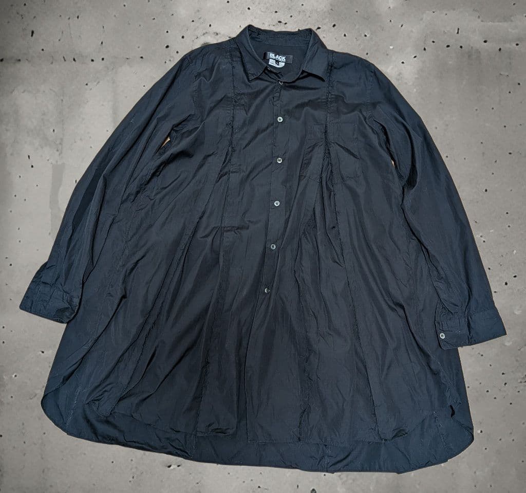 ブラックコムデギャルソン　カッティングコットンロングシャツ
