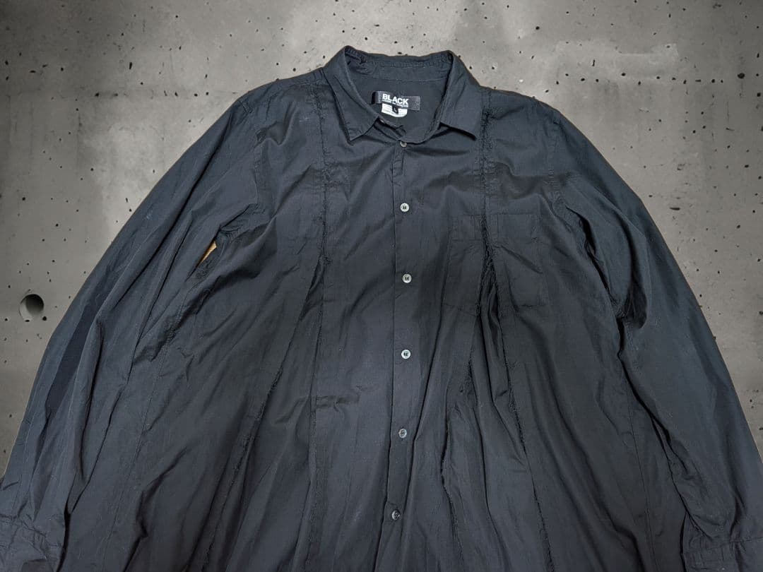 ブラックコムデギャルソン　カッティングコットンロングシャツ