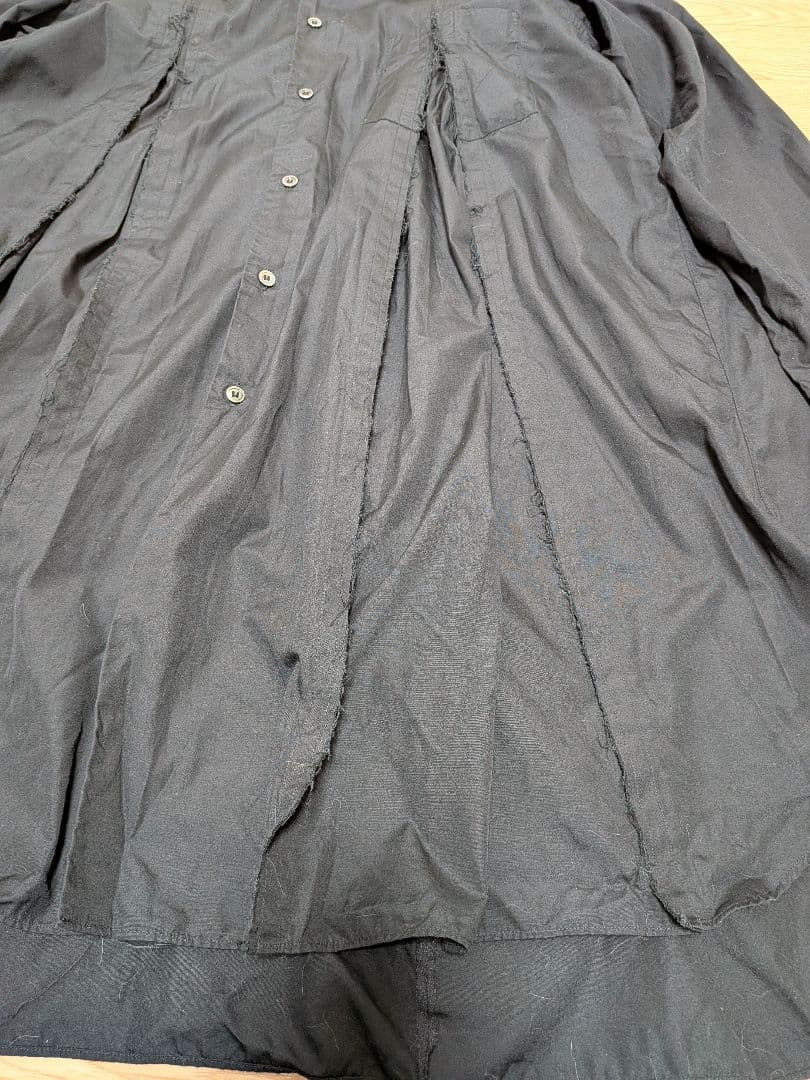 ブラックコムデギャルソン　カッティングコットンロングシャツ