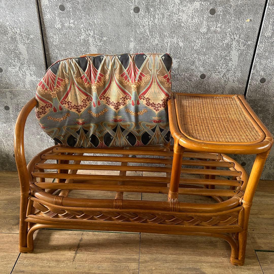 achan.꧁籐素材꧂ラタンテレフォンベンチ ソファ 電話台 いす チェア