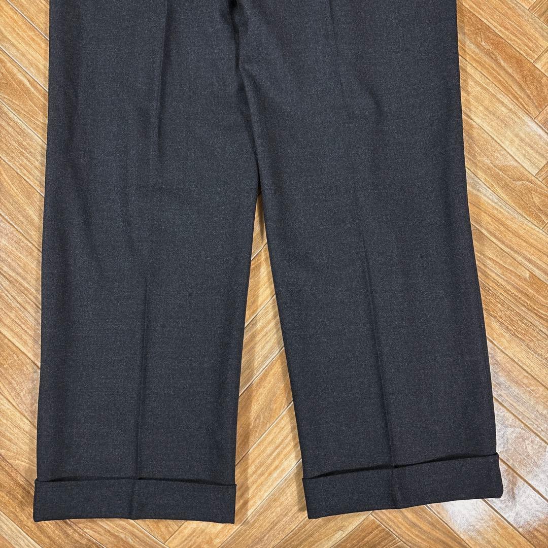 W34L30実寸 ブルックスブラザーズ ウールスラックス チャコールグレー 灰色