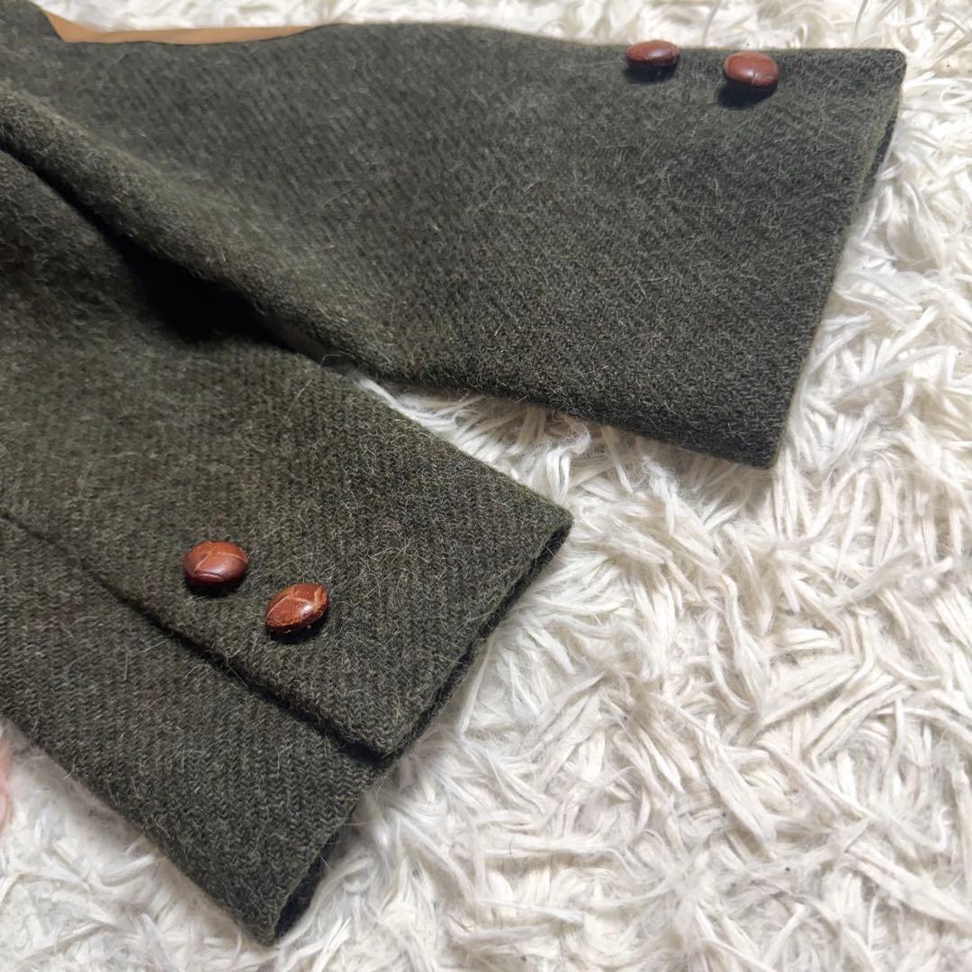 ラルフローレン　アルパカ　シャギー テーラードJK くるみボタン エルボーパッチ
