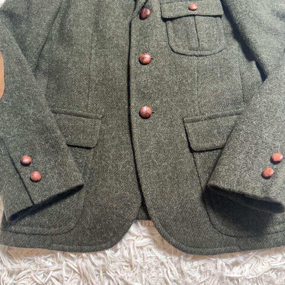 ラルフローレン　アルパカ　シャギー テーラードJK くるみボタン エルボーパッチ