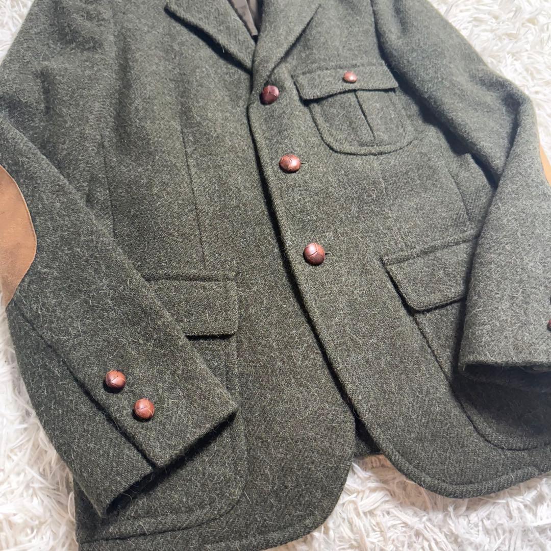 ラルフローレン　アルパカ　シャギー テーラードJK くるみボタン エルボーパッチ