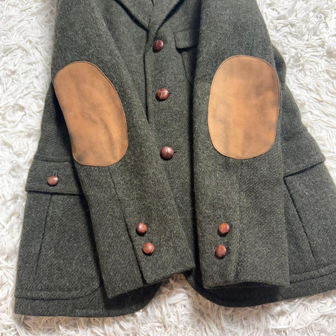 ラルフローレン　アルパカ　シャギー テーラードJK くるみボタン エルボーパッチ