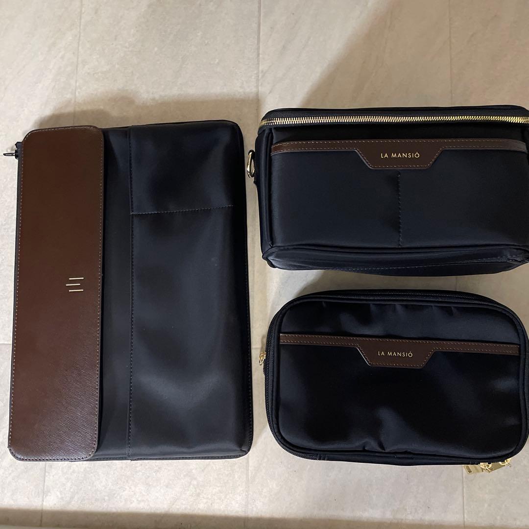 La Mansioダークブラウン ビジネスバッグ