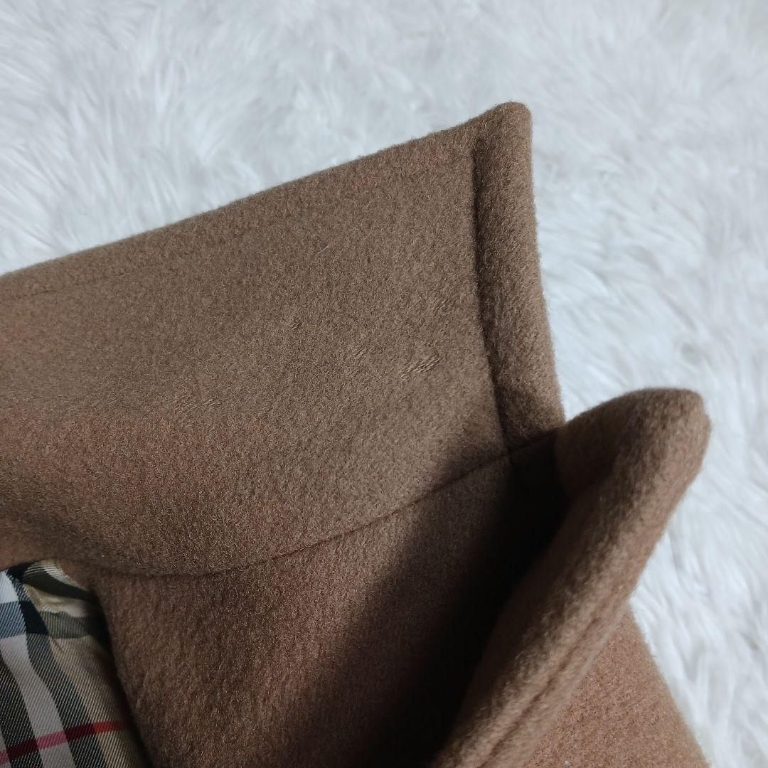 バーバリーブルーレーベル　ウールロングコート　ノバチェック　キャメル　サイズ40