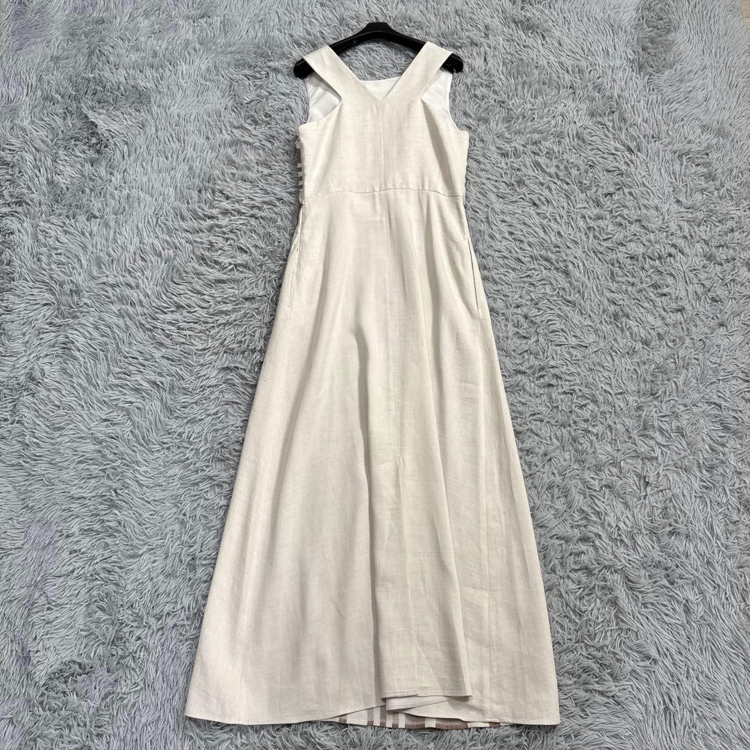 美品✨マックスマーラ リネンコットン マキシ丈ワンピース 134cm ストライプ