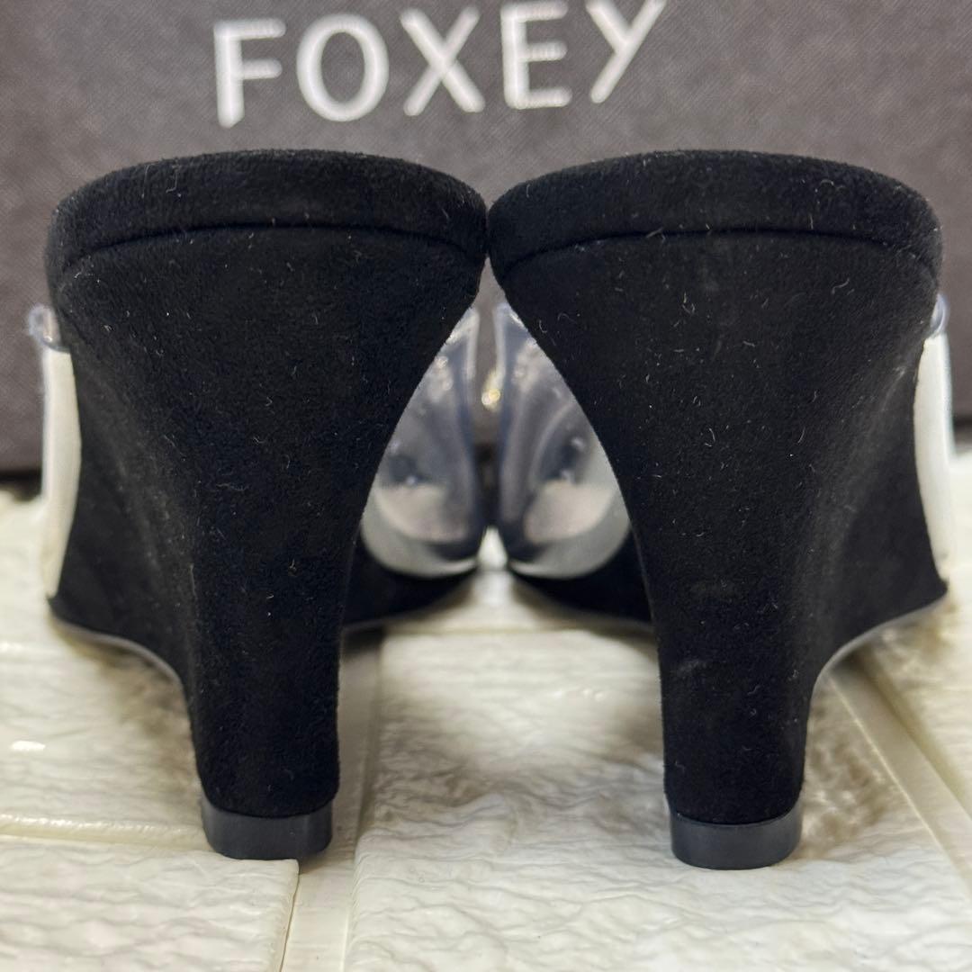 【未使用 】フォクシー ブティック サンダル ウェッジソール ビジュー スエード