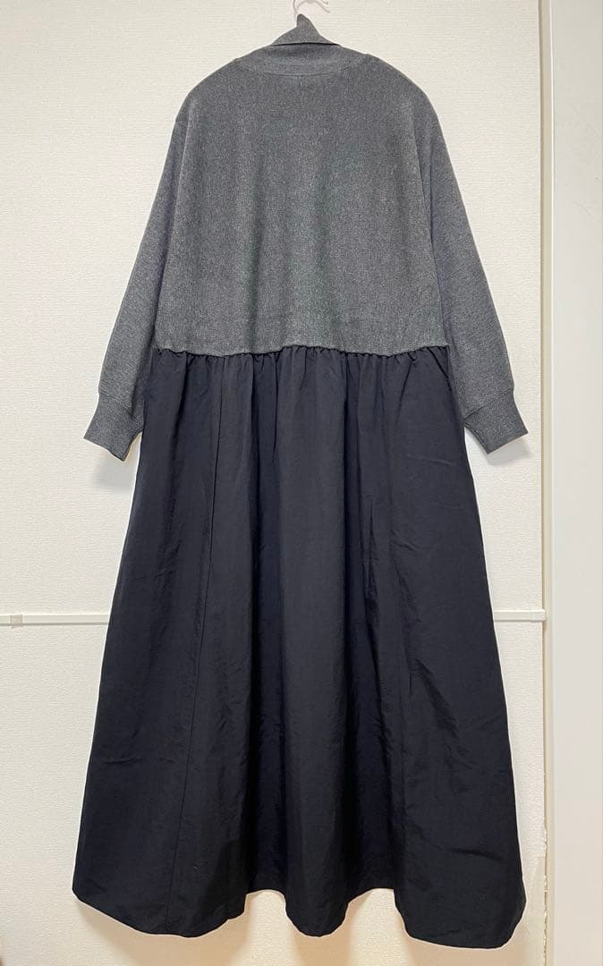 美品／BEARDSLEY ビアズリー　ニットコンビギャザーワンピース　ハイネック