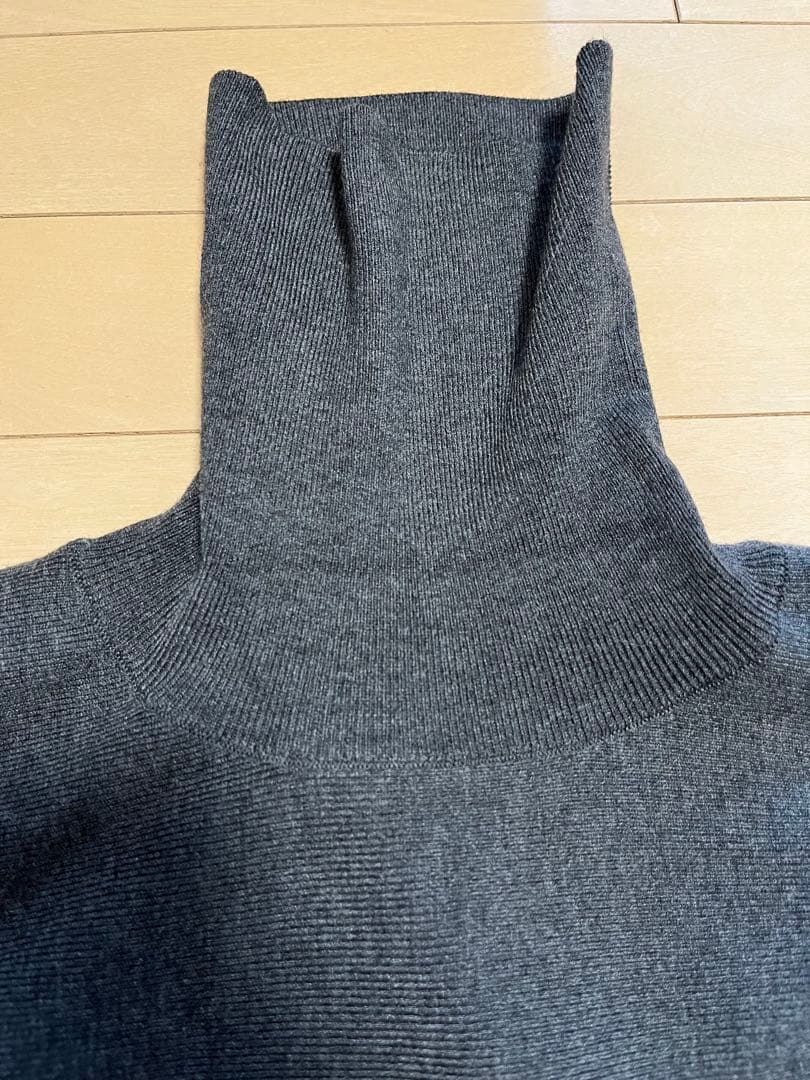 美品／BEARDSLEY ビアズリー　ニットコンビギャザーワンピース　ハイネック