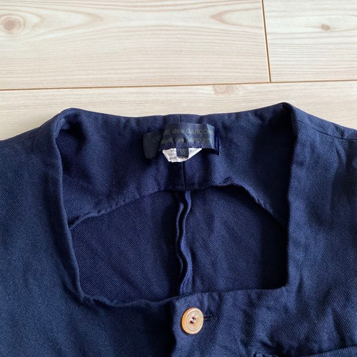 美品 コムデギャルソン コムコム 染色縮絨加工 スクエアネックベスト XS