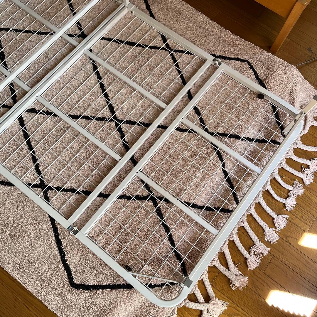 折り畳み 折りたたみ 収納式 パイプベッド シングル ホワイト 美品