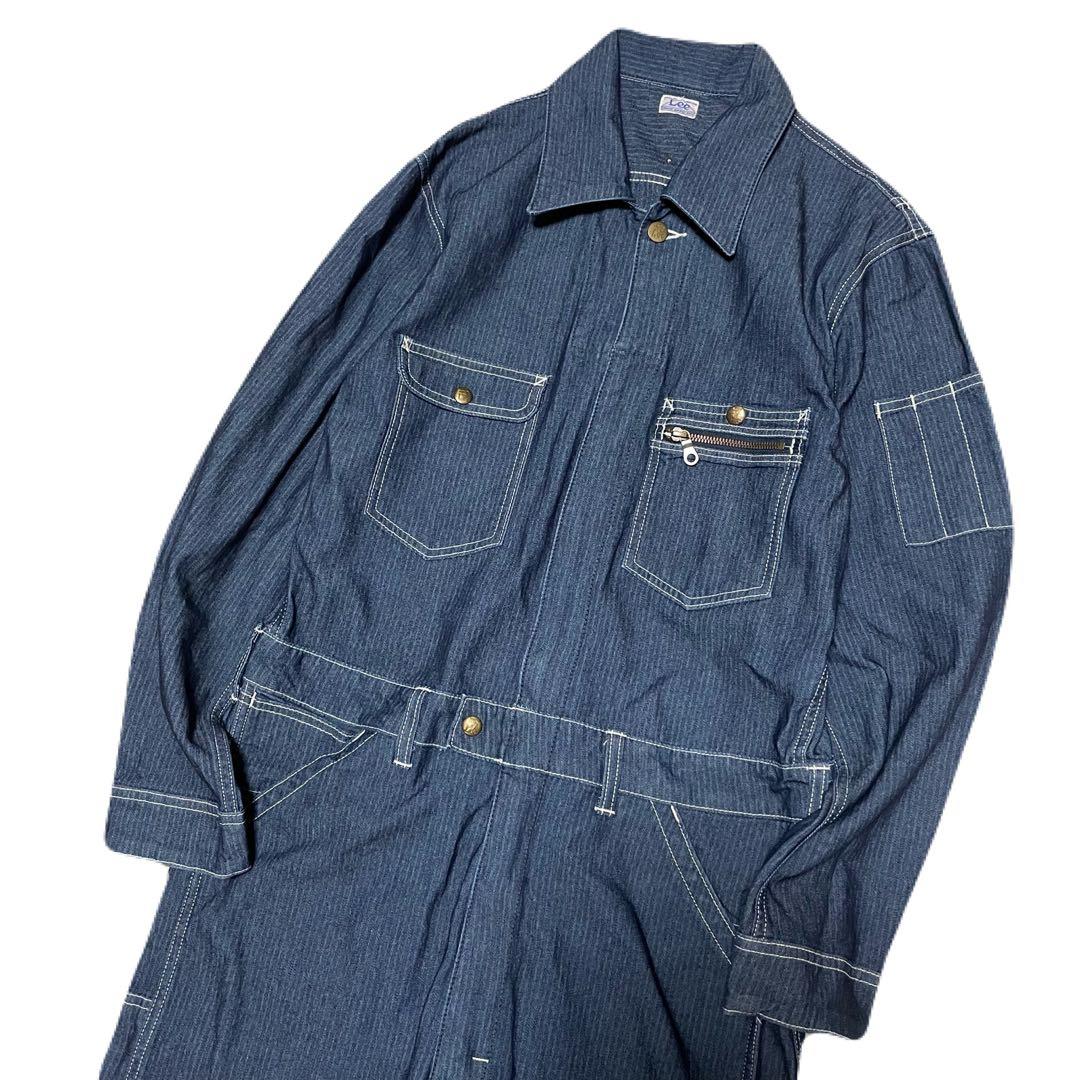 LEE ネイビー ストライプ つなぎオーバーオール つなぎ 使用頻度少なめ