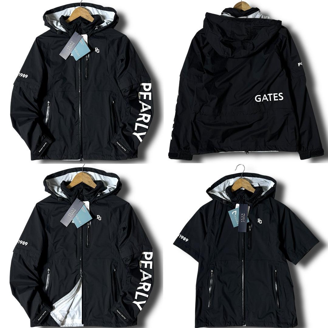 0 定39,600円 パーリーゲイツ ビッグロゴ 半袖にもなる レインジャケット