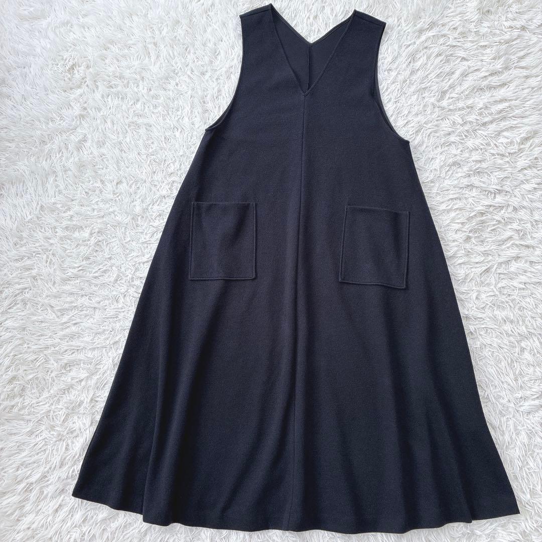 ビアズリー ブークレワンピース ノースリーブ ロング ポケット フレア Vネック