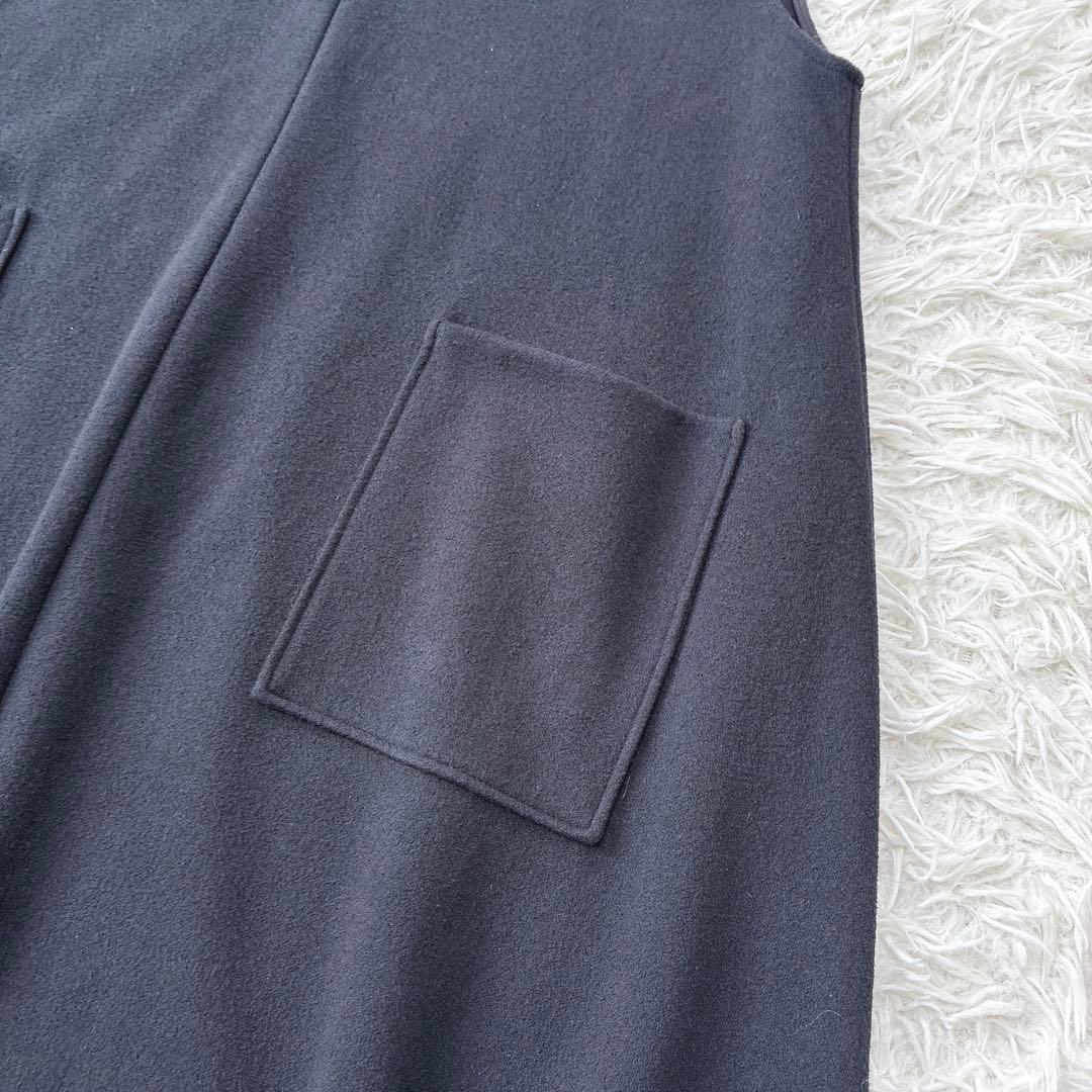 ビアズリー ブークレワンピース ノースリーブ ロング ポケット フレア Vネック