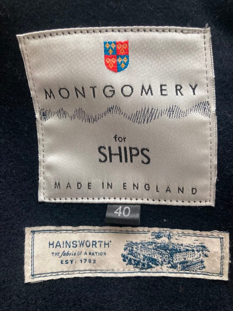 英国製 MONTGOMERY for SHIPS ウールダッフルコート 40 紺