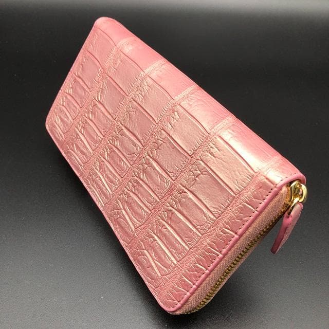フォロー割適用　本物クロコ・一枚革　シャム　クロコダイル　長財布　PPG8