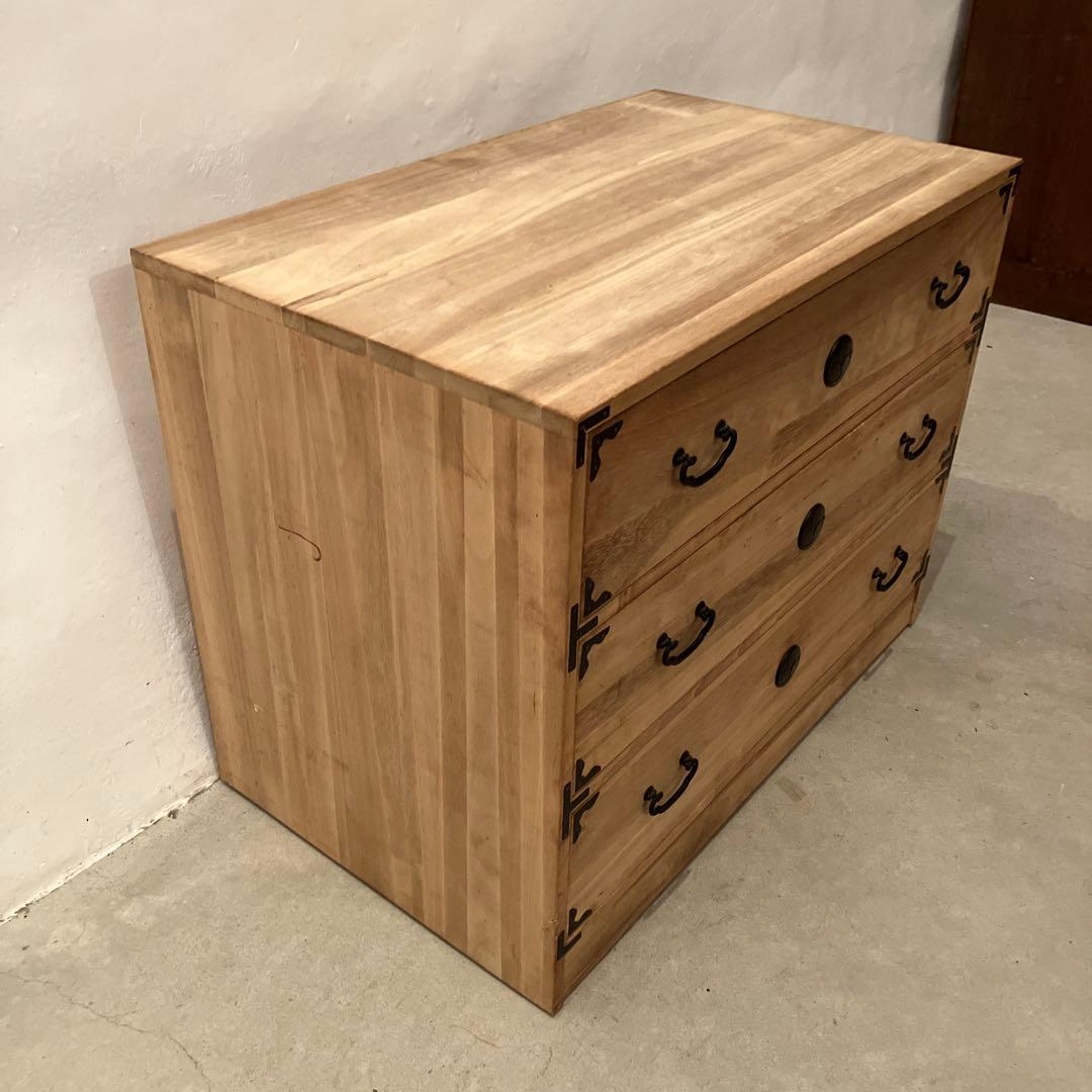 桐箪笥 桐ダンス 3段 衣装ダンス 着物 ヴィンテージ チェスト　キャスター付き