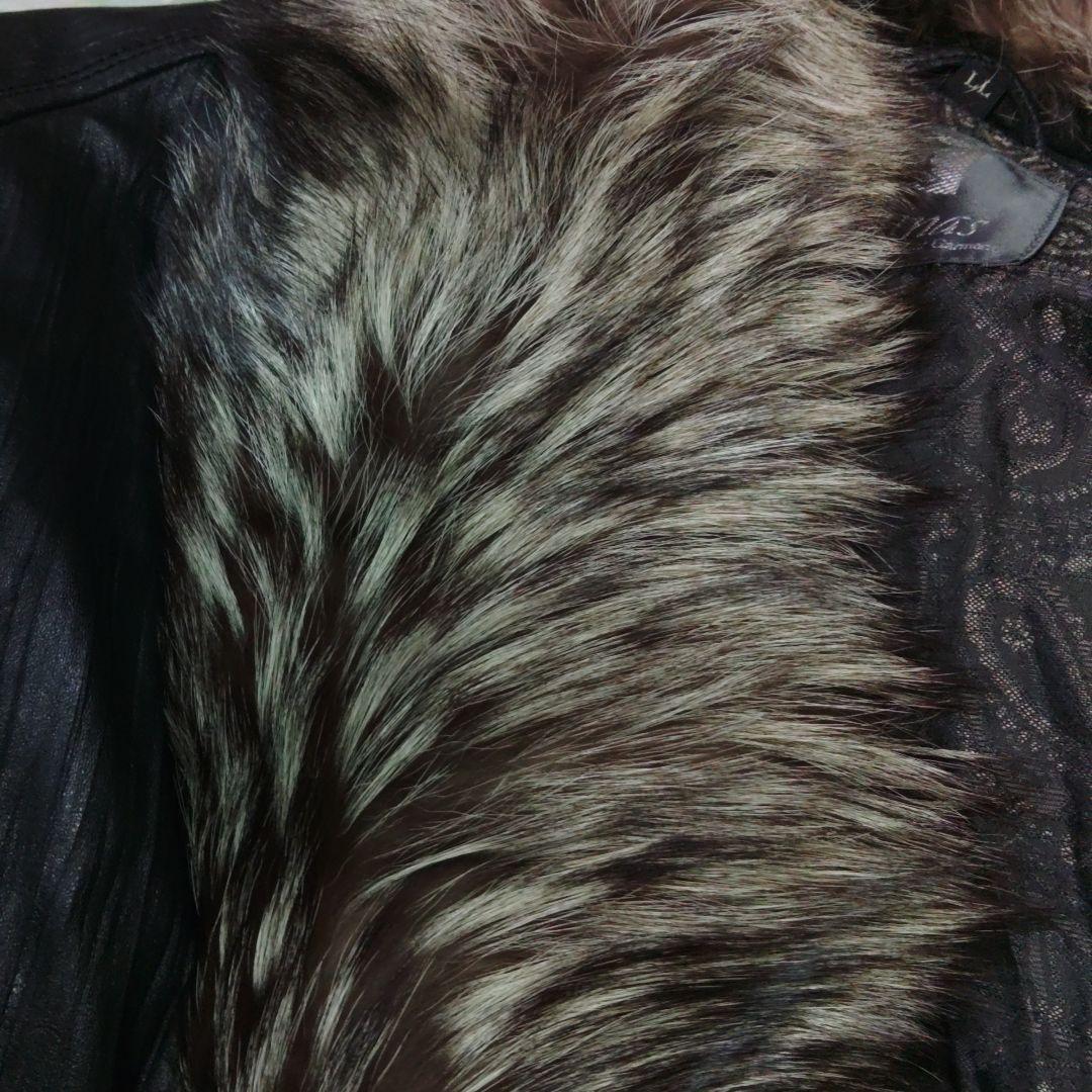 Roman Rominas ブラックレザージャケット　リアルファー LLサイズ