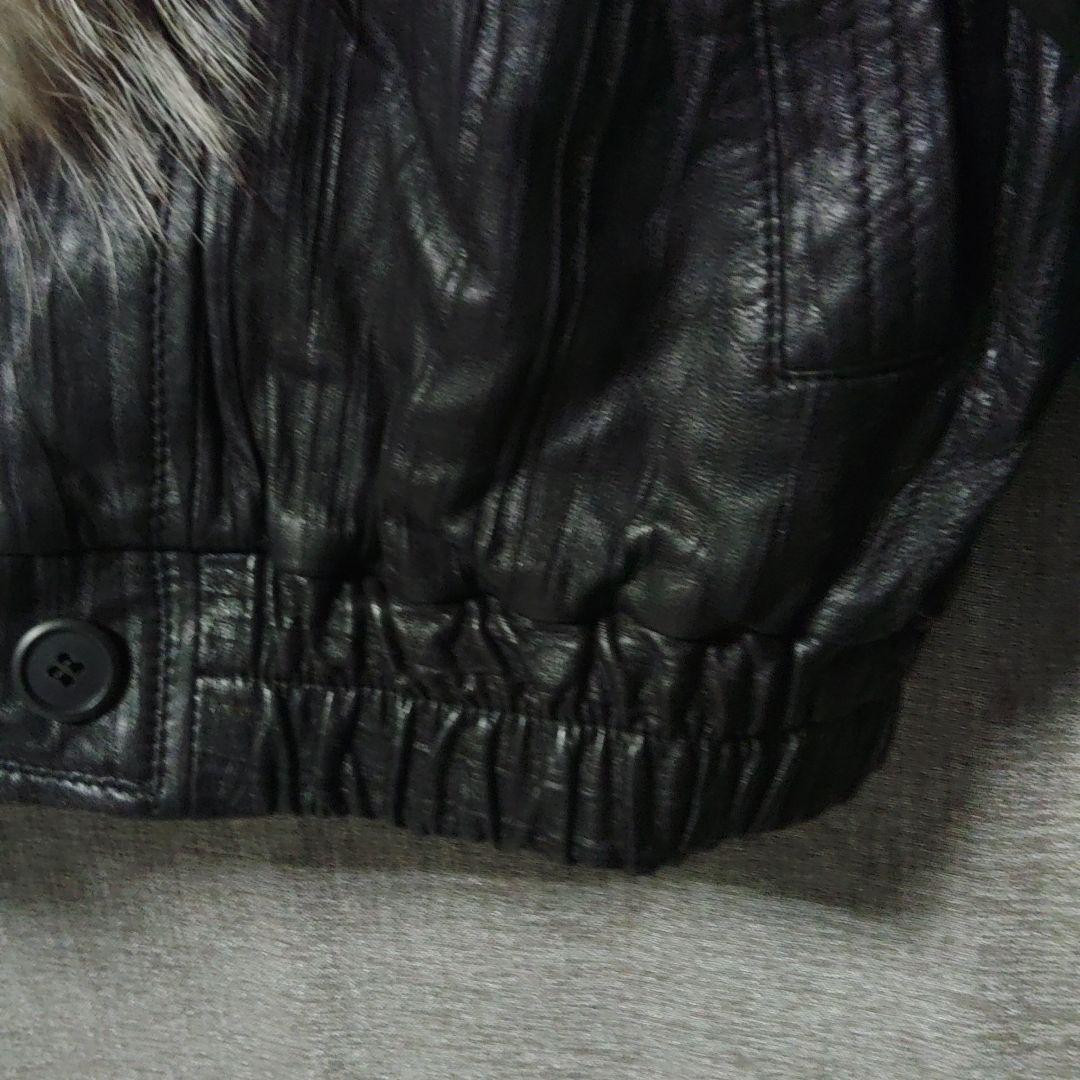 Roman Rominas ブラックレザージャケット　リアルファー LLサイズ