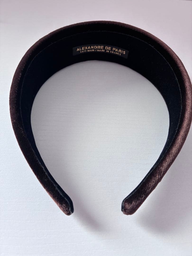 【極美品】ALEXANDRE DE PARIS カチューシャ ベロア 茶
