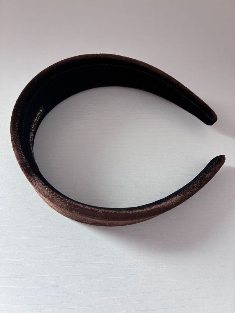 【極美品】ALEXANDRE DE PARIS カチューシャ ベロア 茶