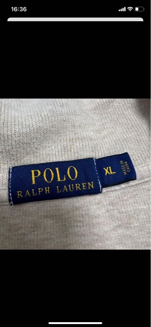 POLO ラルフローレン ニット スウェット ハーフジップ ベージュ✨激レア✨
