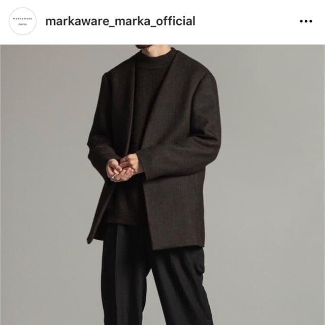 Text ナチュラルカラーアルパカノーカラージャケット markawere