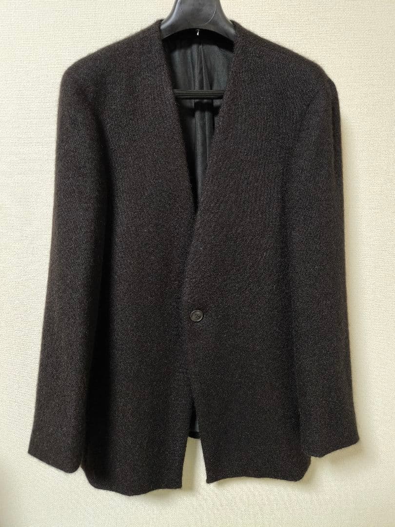 Text ナチュラルカラーアルパカノーカラージャケット markawere