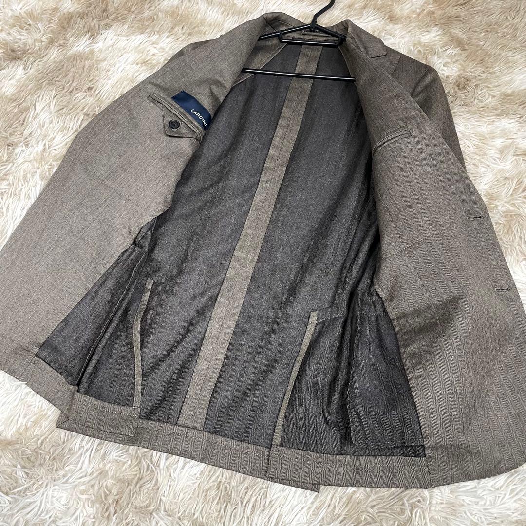 極美品 ラルディーニ テーラードジャケット メンズ シルク混 ヘリンボーン
