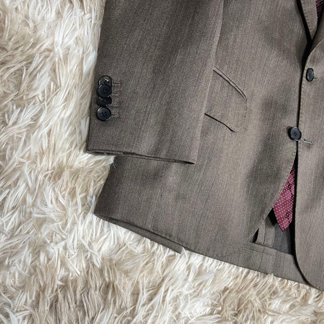 極美品 ラルディーニ テーラードジャケット メンズ シルク混 ヘリンボーン