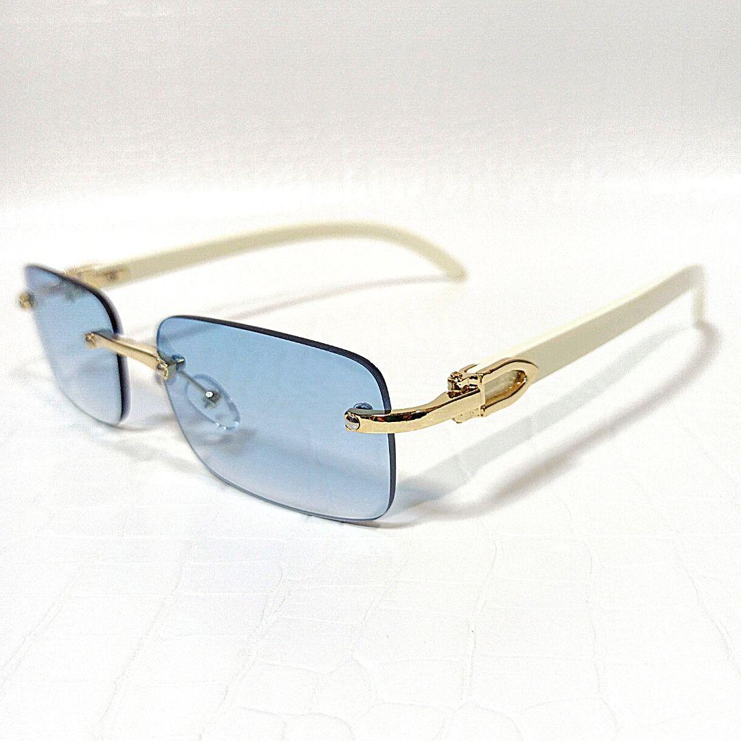 リムレス■サングラス■スクエア■ブルーグラデーションレンズ■未使用品⑪