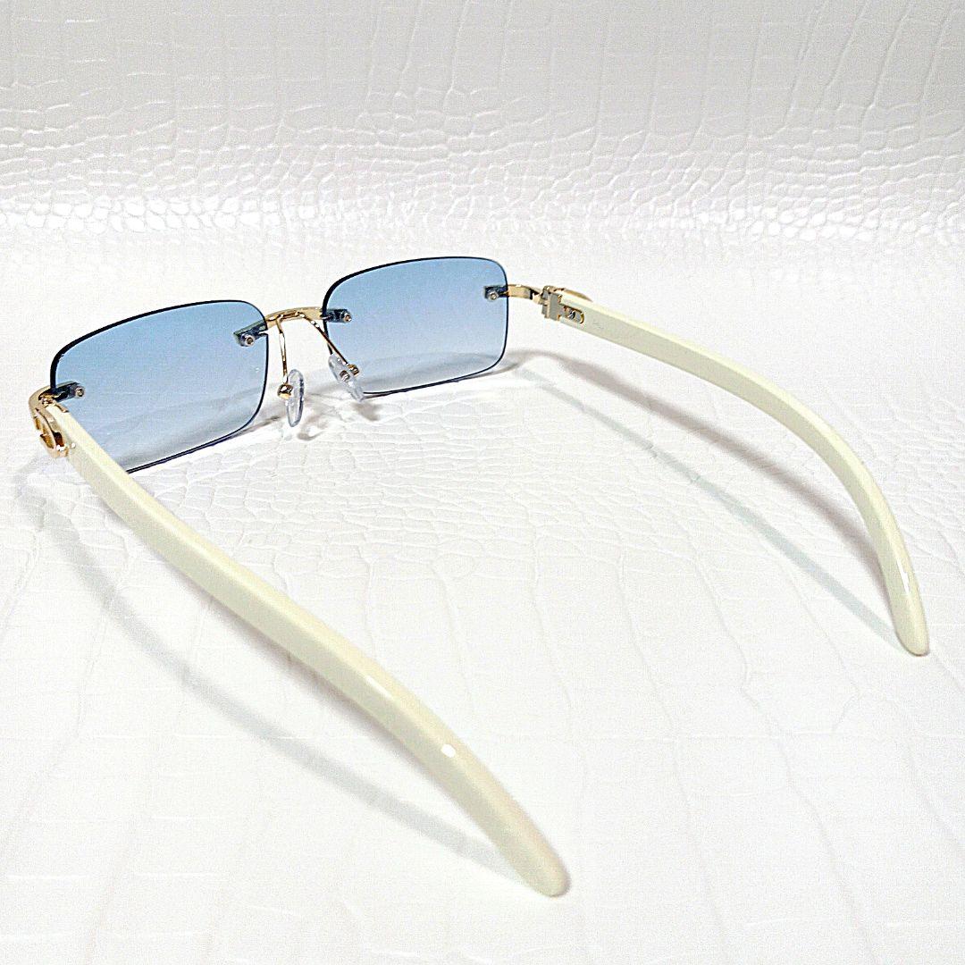 リムレス■サングラス■スクエア■ブルーグラデーションレンズ■未使用品⑪