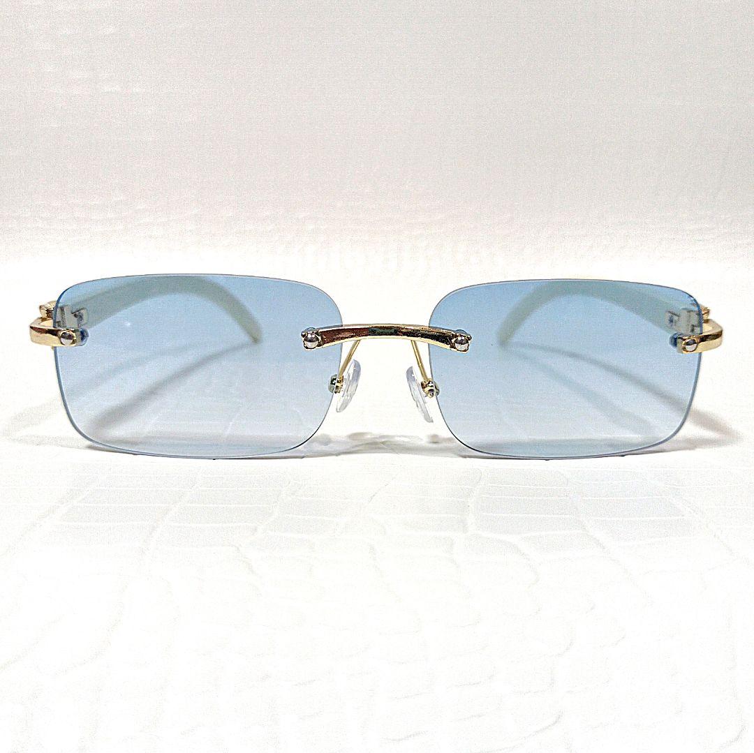 リムレス■サングラス■スクエア■ブルーグラデーションレンズ■未使用品⑪