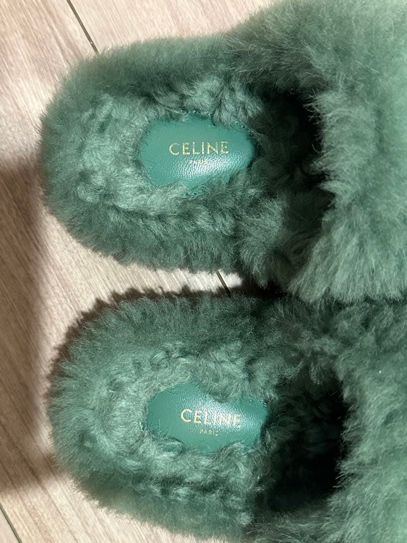 CELINE トリオンフ スライド ファー サンダル サイズ36