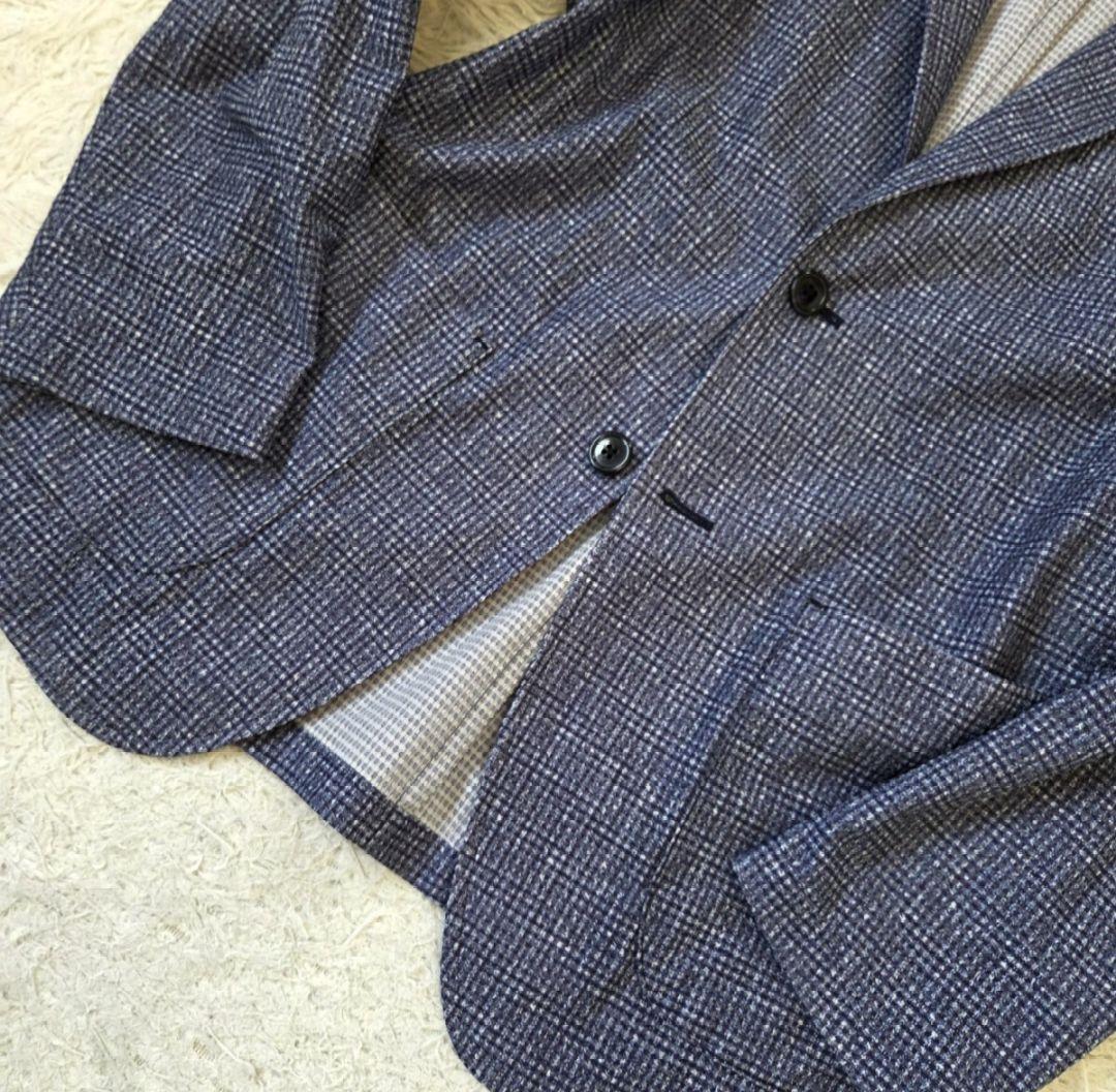 パジャマスーツAOKI シアサッカー ストレッチ セットアップネイビー